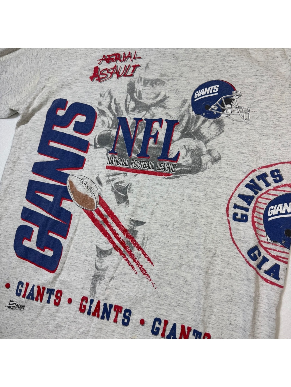 Vintage 1991 Salem NY Giants NFL Aerial Assault Tee — Sz L - Picture 4 of 8